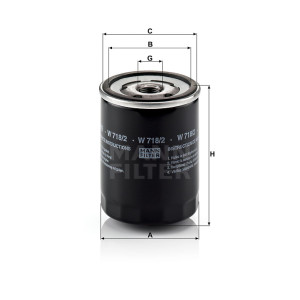 Фильтр масляный MANN-FILTER W 718/2